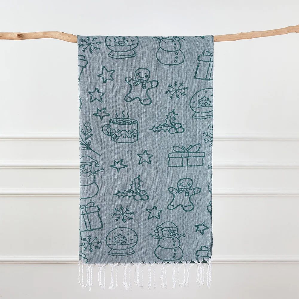 Pattern Hammam Towel — Grey Festive