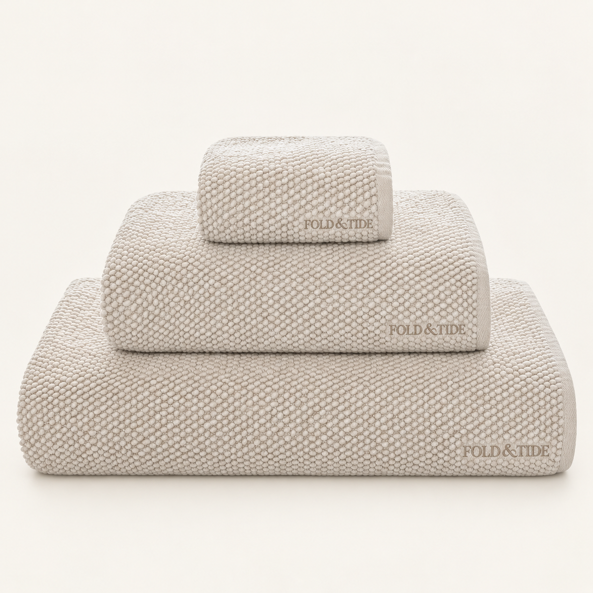 Fold & Tide Opaline Towels — Fog