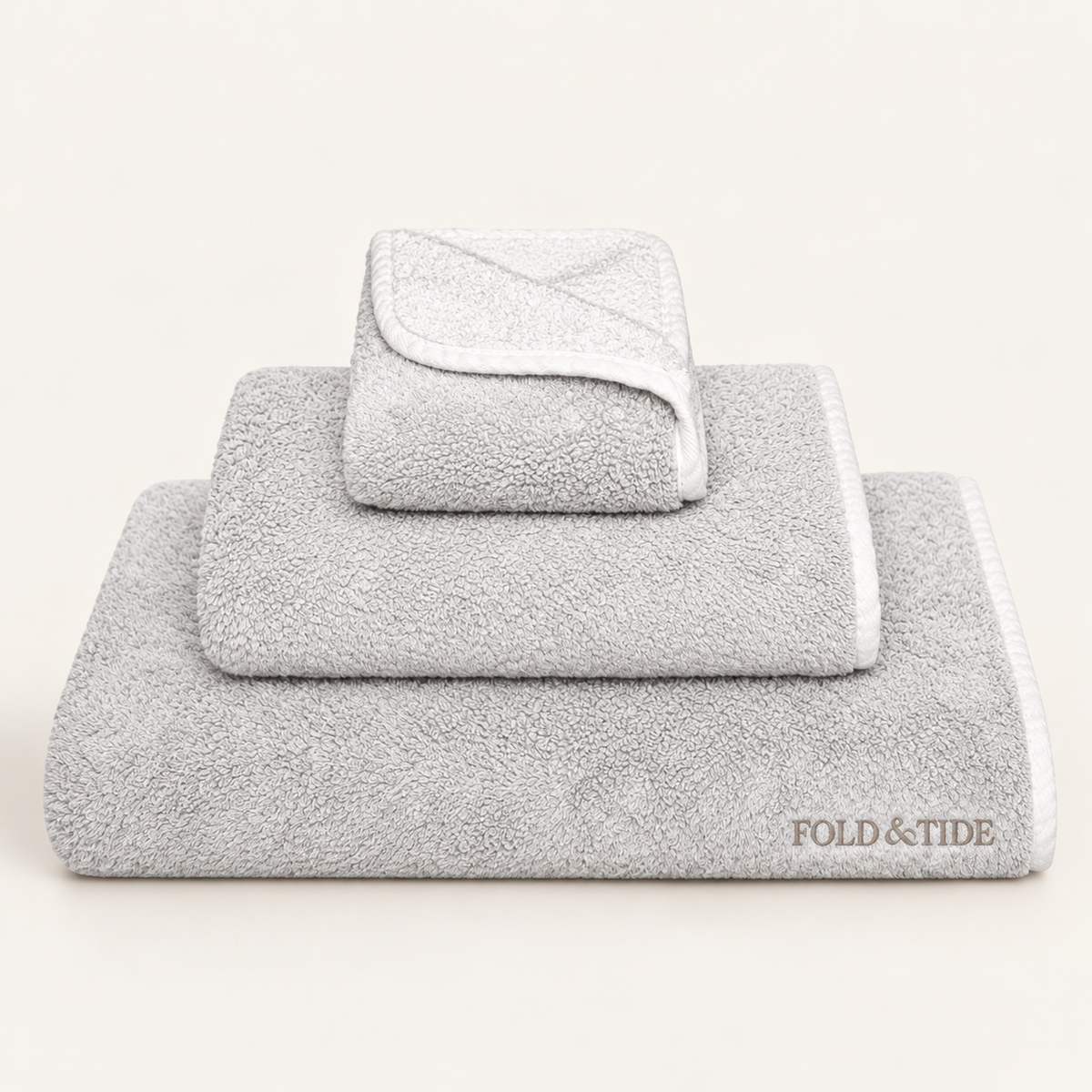 Fold & Tide — Duotone Towels — Cloud/White
