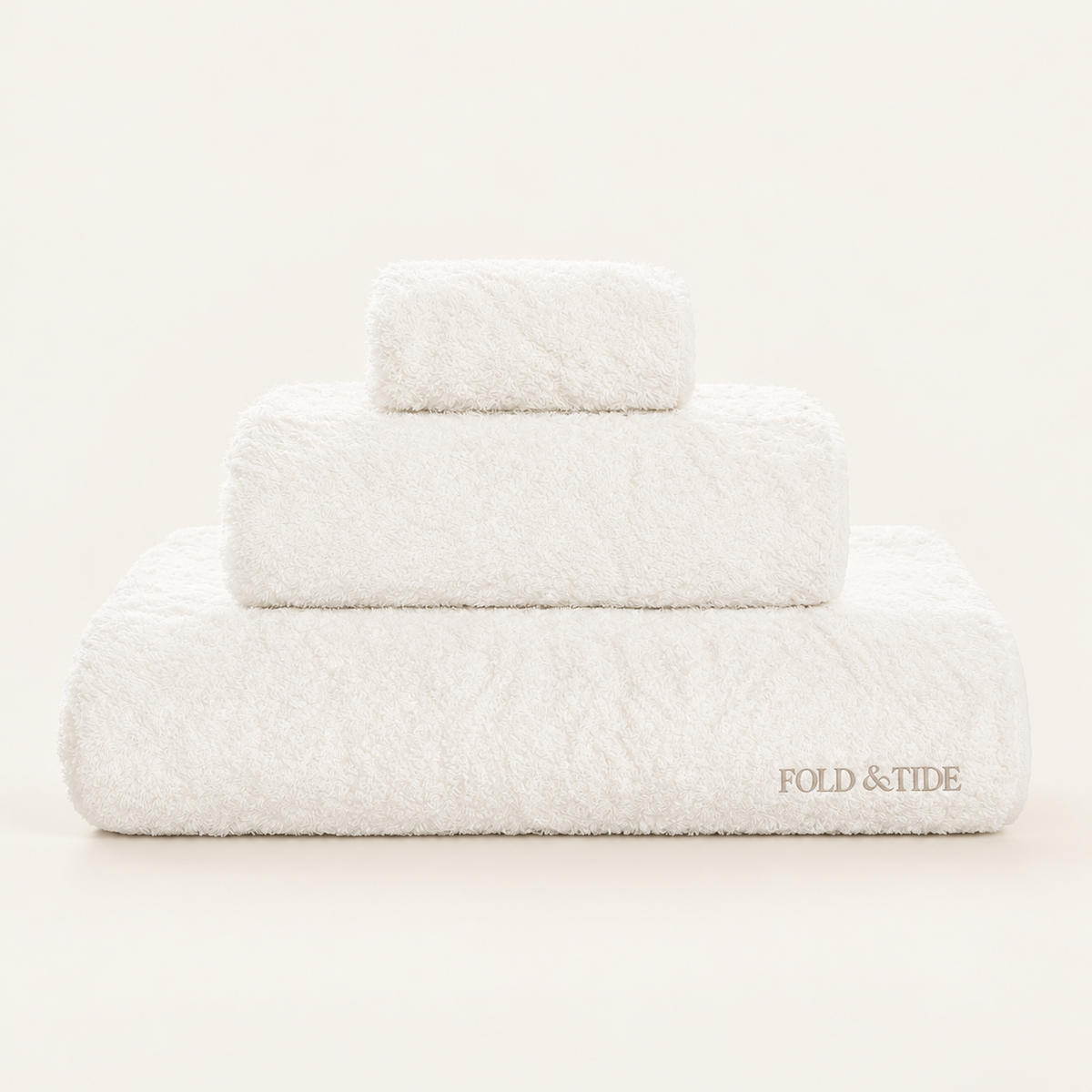 Fold & Tide Regent Towels — Snow