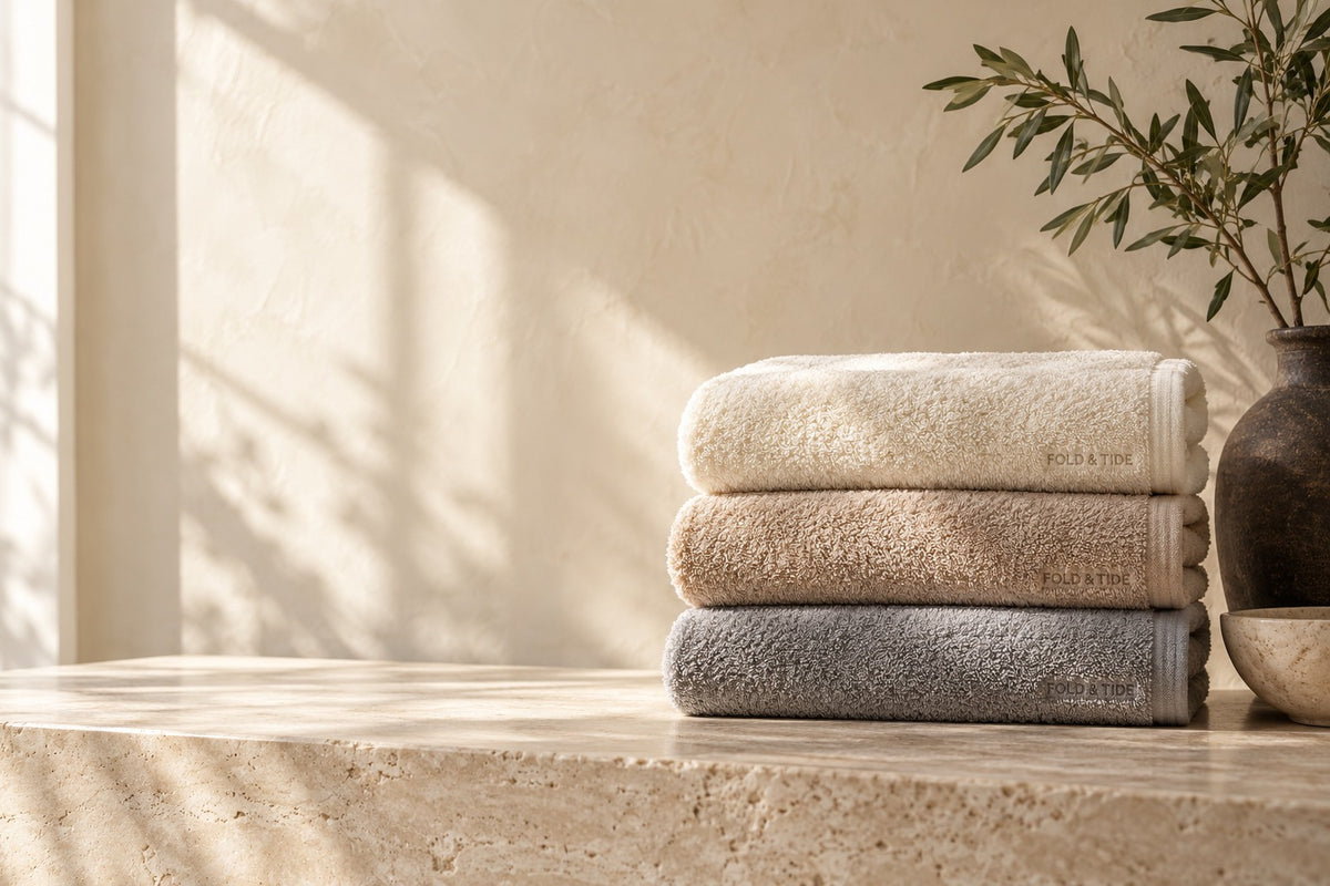 Fold & Tide hero design concept — not an approved physical product photograph