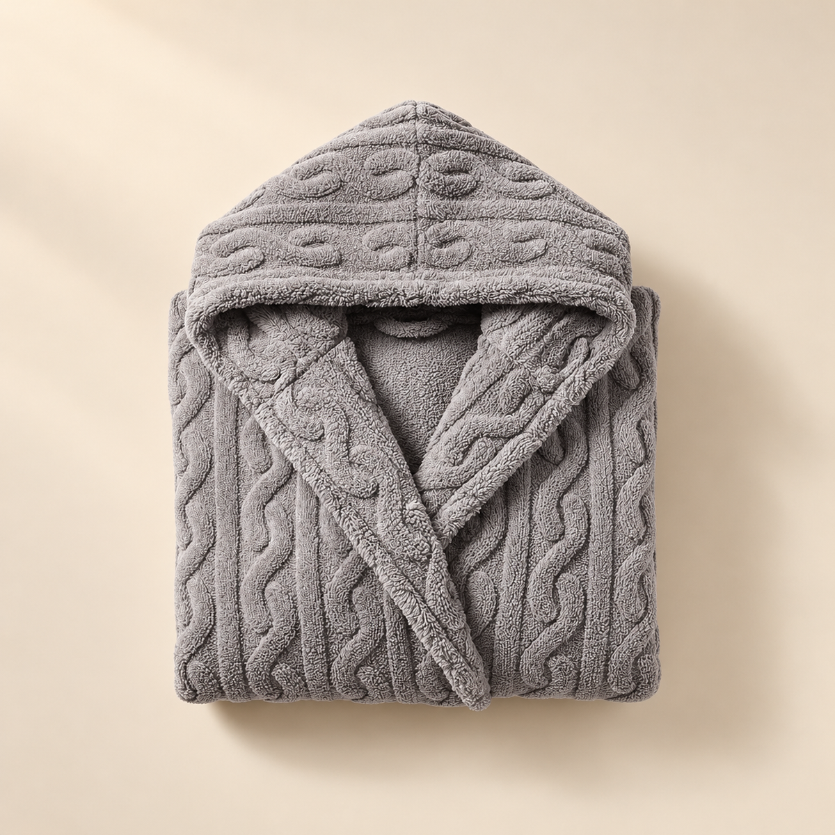 Cable Hooded Bathrobe – Fold & Tide