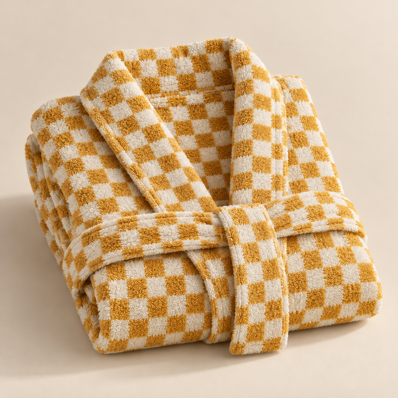 Checker Jacquard Robe – Fold & Tide
