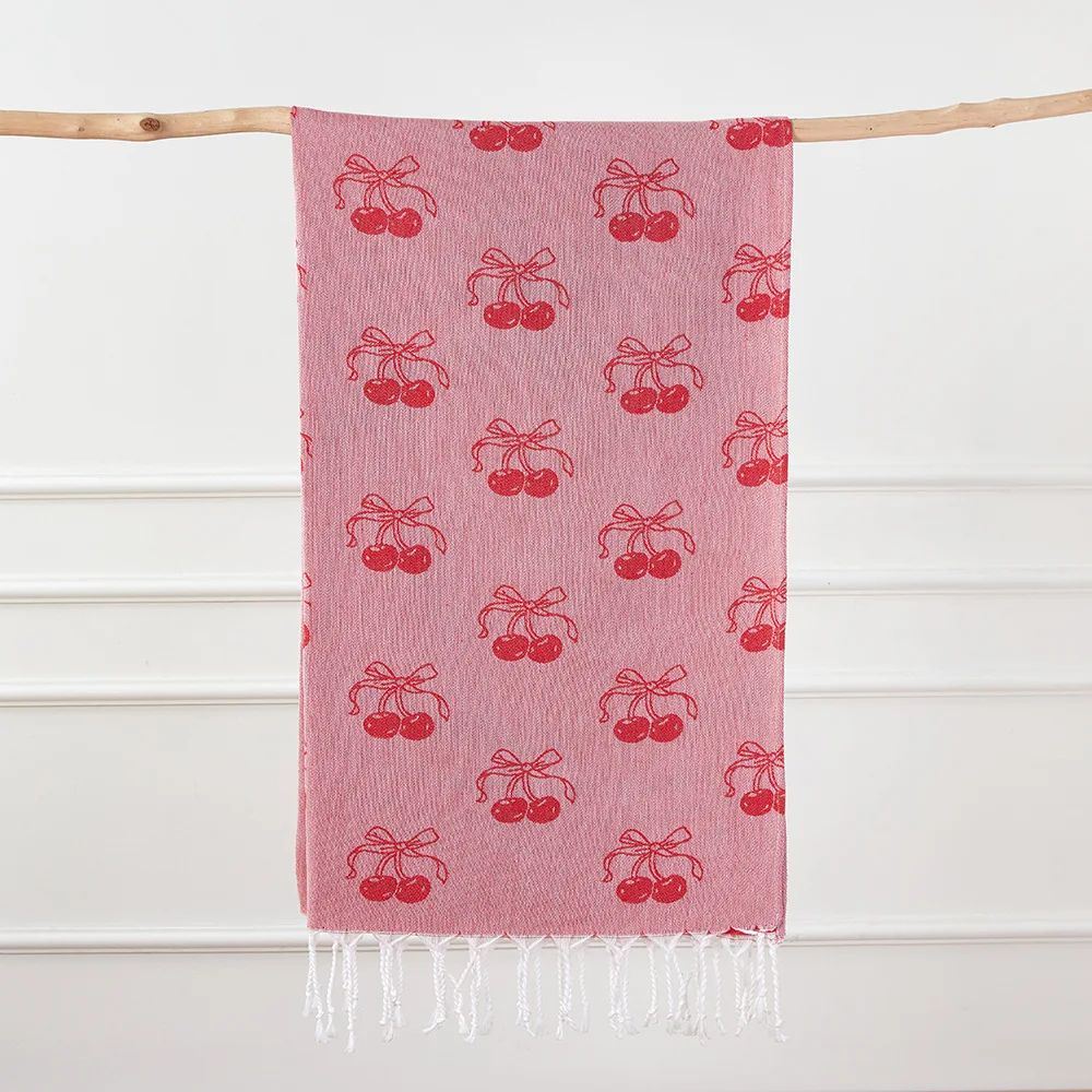 Pattern Hammam Towel — Pink Cherry