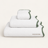 Fold & Tide Belmont Scallop Towels — Jade