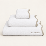 Fold & Tide Belmont Scallop Towels — Fog
