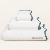 Fold & Tide Belmont Scallop Towels — Peacock