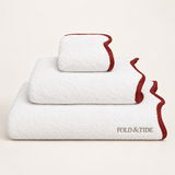 Fold & Tide Belmont Scallop Towels — Cherry