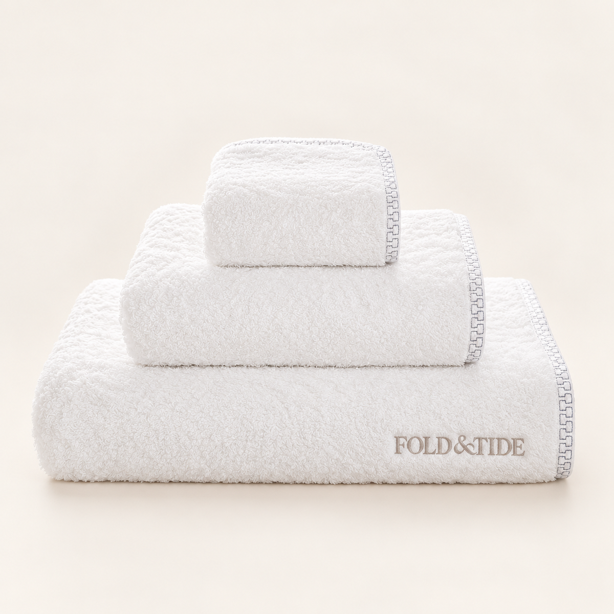 Fold & Tide — Lattice Towels — French Blue