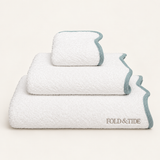 Fold & Tide Belmont Scallop Towels — Baltic