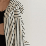 Pinstripe Hooded Robe — product photograph 2