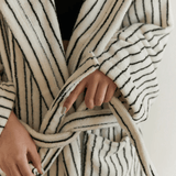 Pinstripe Hooded Robe — product photograph 4