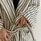 Pinstripe Hooded Robe — product photograph 4