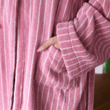 Pinstripe Hooded Robe — product photograph 5